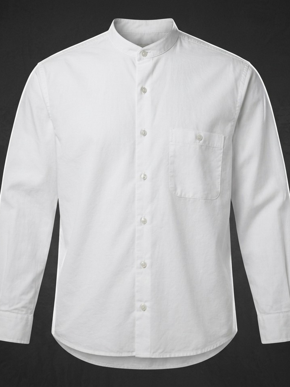 Bruno Italy White men's band collar button-down shirt Cotton Quiet Luxury Costal